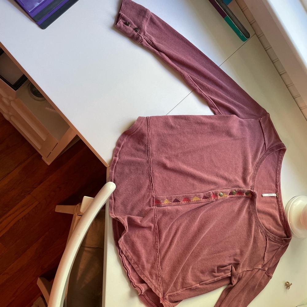 Free people rusty red long sleeve shirt